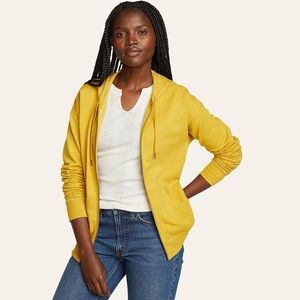 Eddie Bauer Crazy Camp Petite Mustard Zip-Up Hoodie